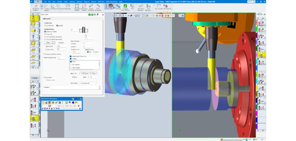 Avstickning med fräsverktyg. Grafik: GibbsCAM