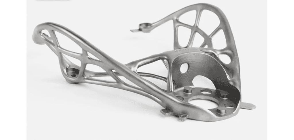 De DMP-producerade titanfästena är 25 procent lättare än tillverkade genom fräsning och har ett bättre förhållande mellan styvhet och vikt. Foto: GF Machining Solutions