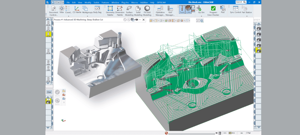 Ny beräkningsmotor för avancerad 3D i GibbCAM:s senaste version Den nya avancerade 3D-bearbetningsmotorn i GibbsCAM 2026 ger snabbare verktygsbanegenerering och förbättrad ytfinish – med samma välbekanta gränssnitt. Grafik: GibbsCAM