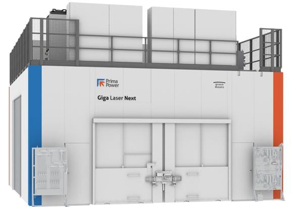 Giga Laser Next kan placeras direkt i anslutning till en presshärdningslinje. 3D-laserskärmaskinen klarar av att följa takttiderna från linjen. Detta har man tidigare inte klarat av att göra. Foto: Prima Power