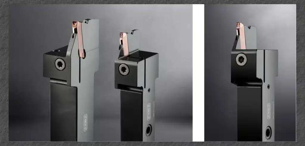 Den nya verktygshållaren i Horns 229 spårsvarvningssystem har två kylvätskeanslutningar. Foto: Horn/Sauermann