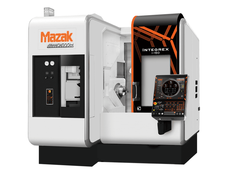 Mazaks Integrex är en välkänd flerfunktionsmaskin på svenska verkstäder. Modellen Integrex i-150 är en kompakt maskin med en stångkapacitet på 65 mm i diameter. Integrex i-150 är idealisk för kunder som främst bearbetar små fyrkantiga arbetsstycken och har begränsat golvutrymme. Foto: Mazak