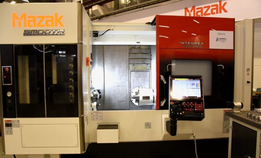 Integrex j-200S NEO är en instegsmaskin av Integrexkonceptet. Fullt 5-axlig simultanbearbetning kan inte utföras, däremot är Integrex J-200S NEO positionerbar i varje tusendels grad.Foto: Per Sjögren