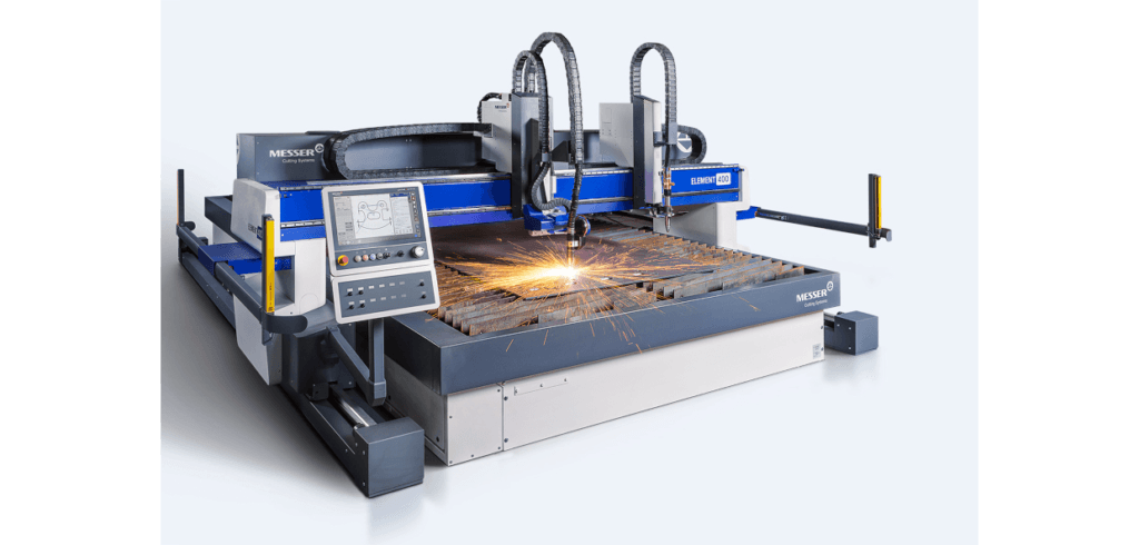 Element 400 är en multiprocessmaskin för termisk skärning med gas, plasma och fiberlaser. Foto: Messer Cutting Systems