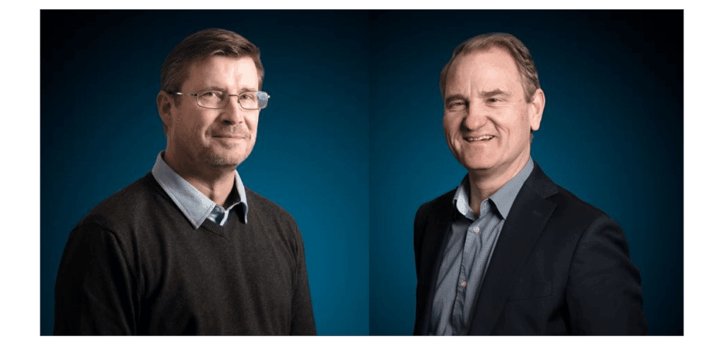 Rekrytering av branschveteranen Mathias Larsson som ny chef hos Inission EMS Christer Nykom, VD, till vänster och Mathias Larsson, ny affärsområdeschef, till höger.