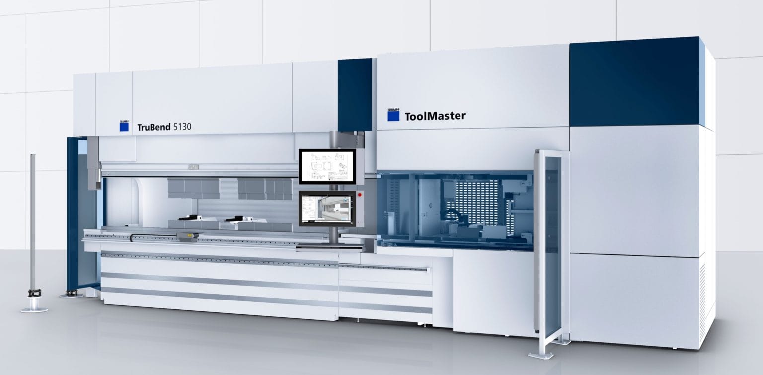 Tranås Rostfria satsar på kapacitet, driftsäkerhet och automation Trumpfs kantpress TruBend 5130 med verktygsväxlaren ToolMaster. Foto: Trumpf GmbH