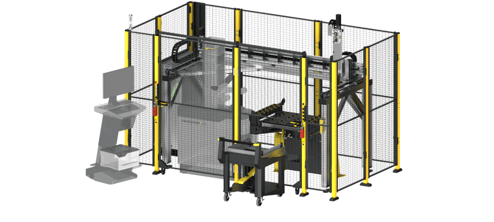 Stora förtjänster med ZOLLER:s automationslösning I cellen Cora Measure LG, som är en standardlösning, kan förinställning av verktyg utföras helt automatiskt. Grafik: ZOLLER